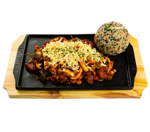 치즈불닭볶음과주먹밥